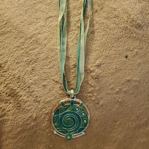 Unique turquoise silver necklace